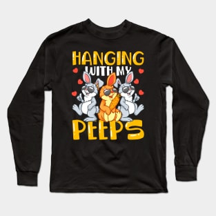 Hanging with My Peeps Cute Bunny Easter Day Long Sleeve T-Shirt
